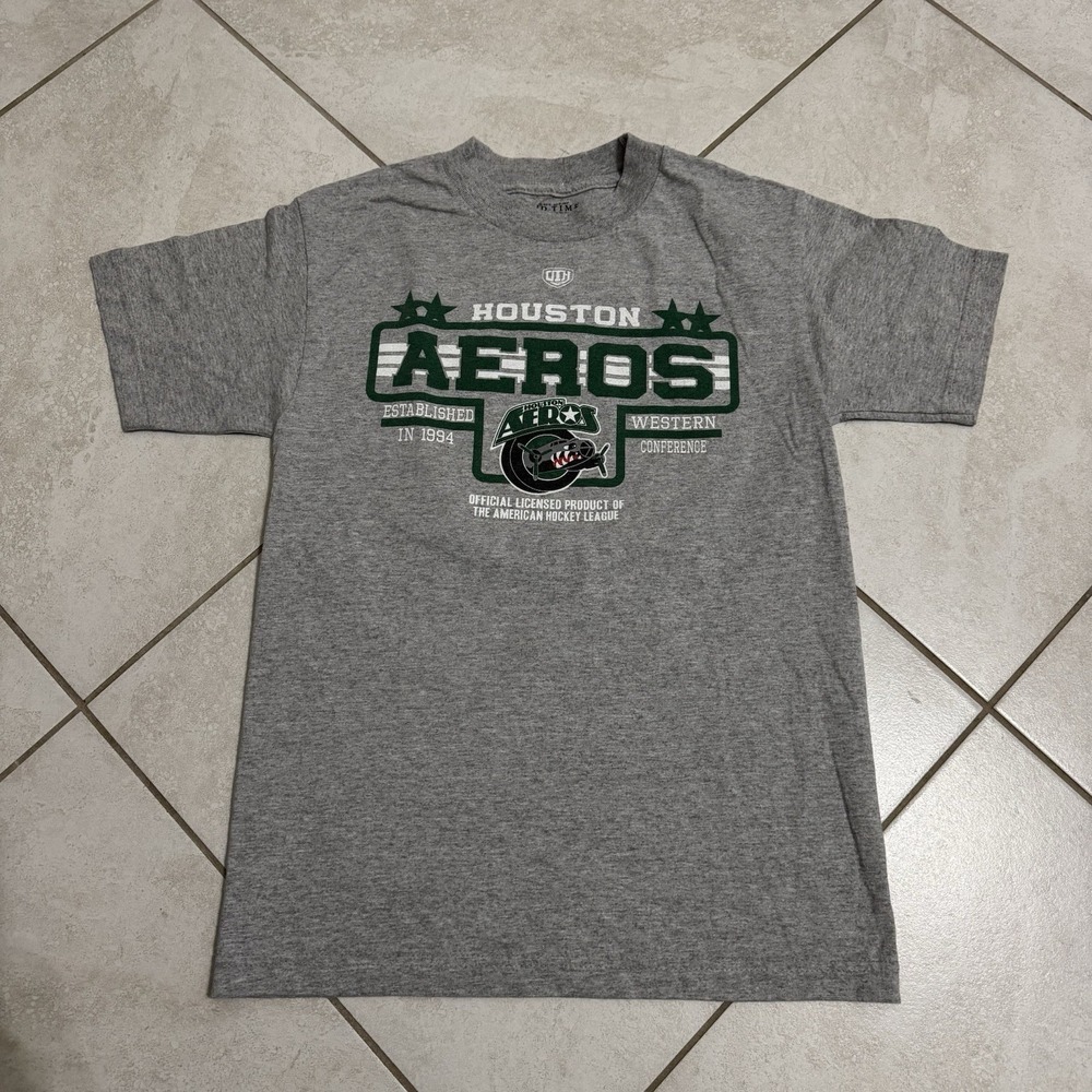 Houston Aeros Shirt Mens S American Hockey League AHL Graphic Print Spell Out